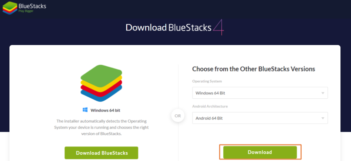 Download Bluestacks for Windows